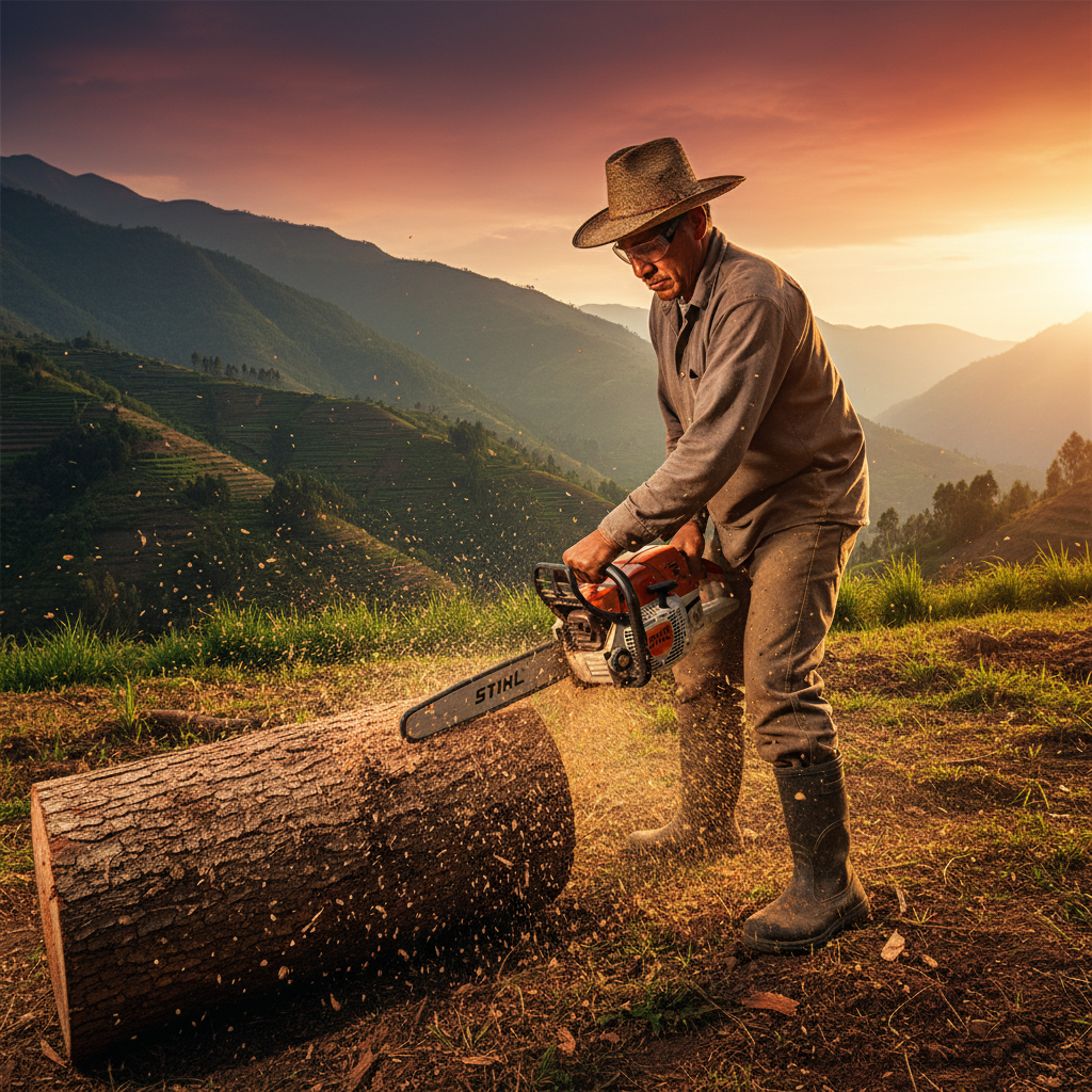 Motosierra Stihl MS 250 en campo peruano