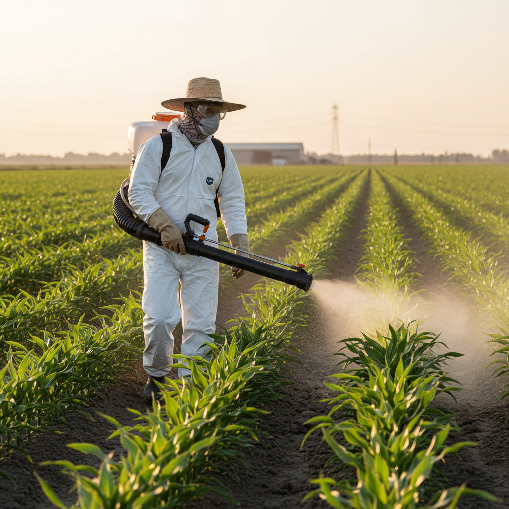 Motofumigadora Stihl SR 420 en uso agrícola