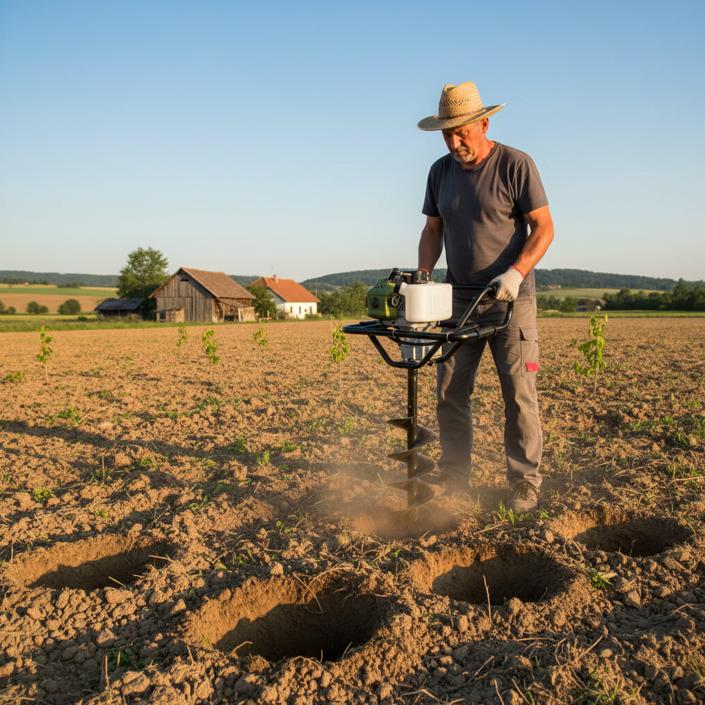 Ahoyadora Bonhoeffer 3 HP en uso agrícola
