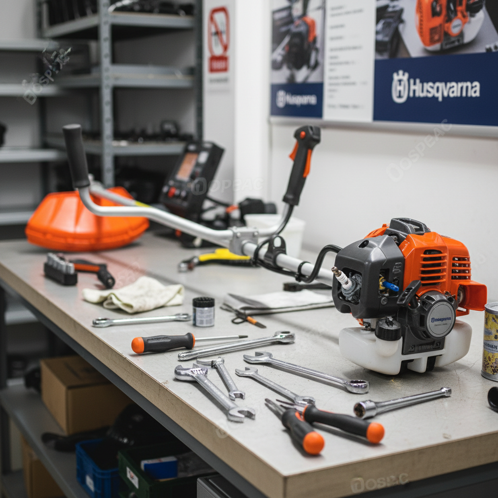 Desbrozadora Husqvarna 143RS en servicio técnico
