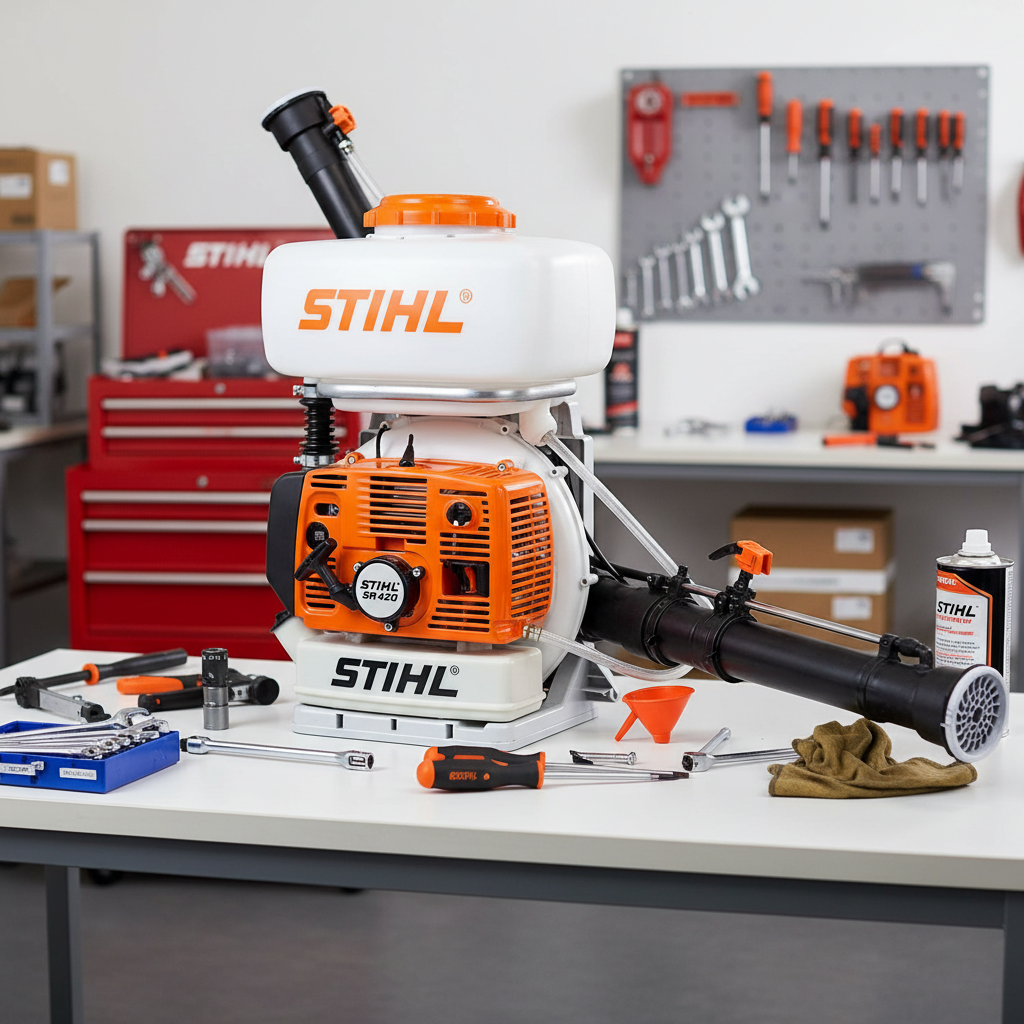 Motofumigadora Stihl SR 420 en servicio técnico