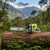 Motosierra Bonhoeffer CS40 en bosque andino peruano
