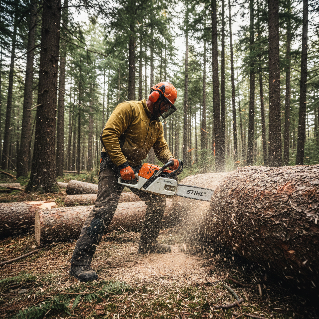 Motosierra Stihl MS 651 en contexto forestal