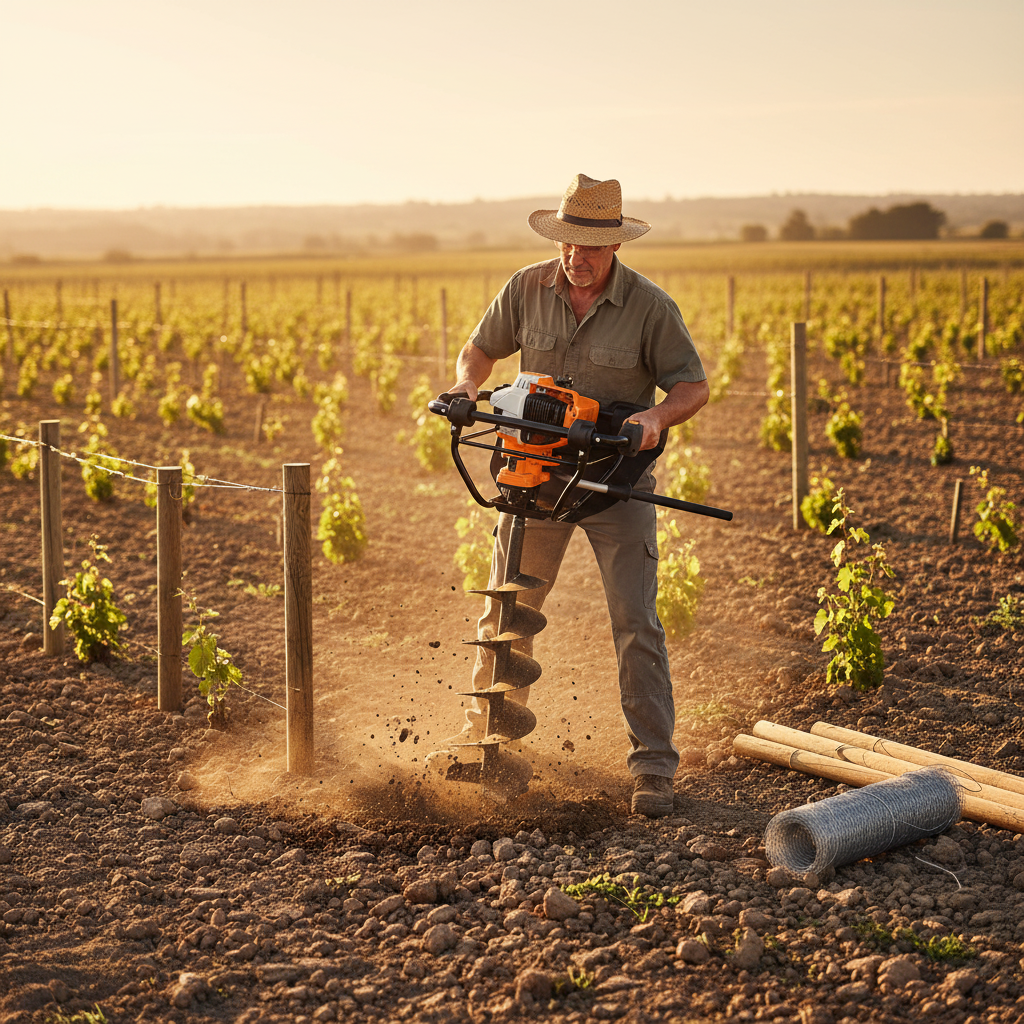 Barreno STIHL BT 230 en uso agrícola