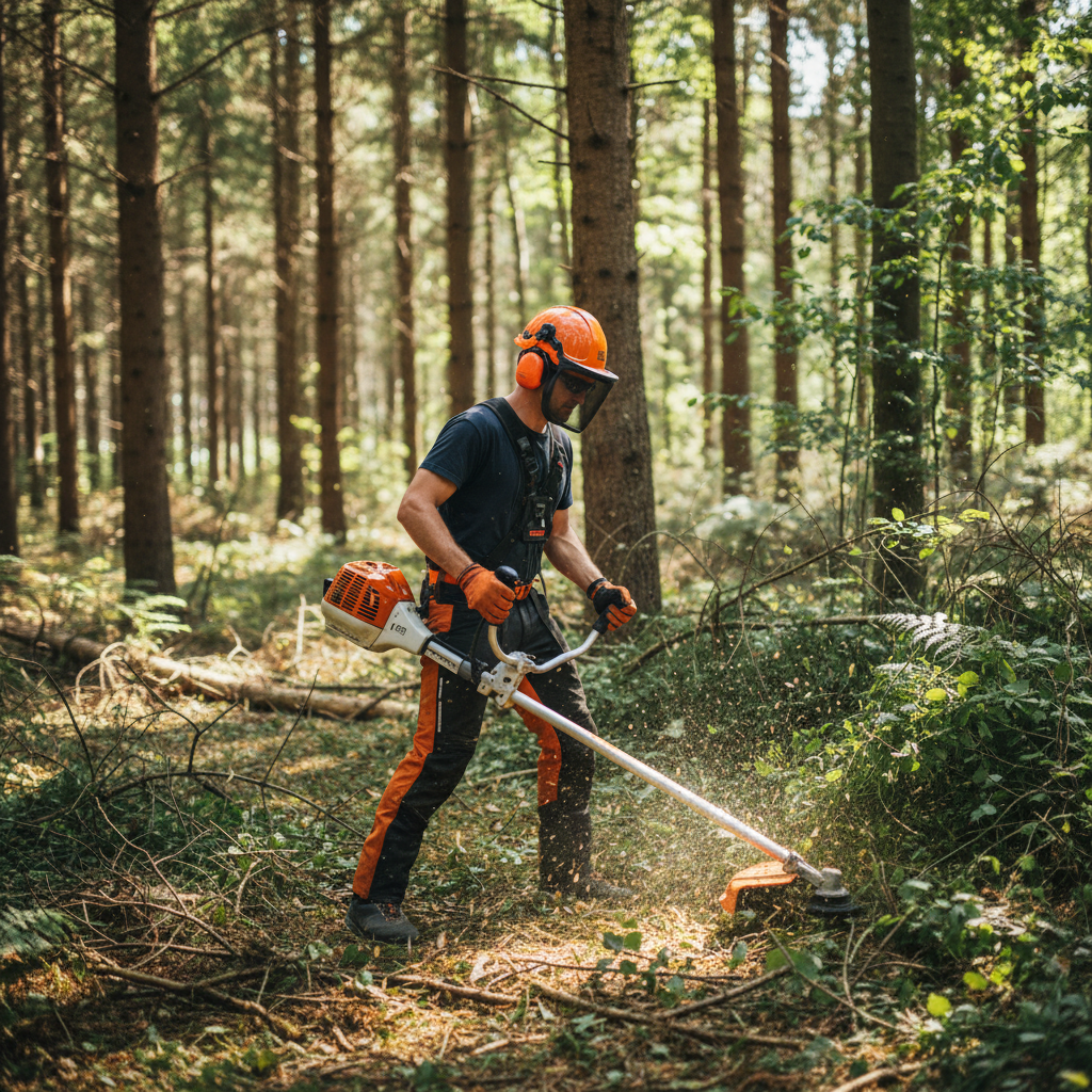 Chapeadora Stihl FS 250 en contexto forestal