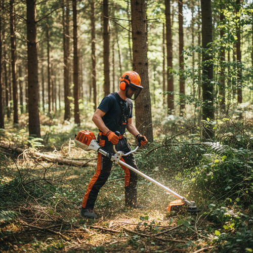 Chapeadora Stihl FS 250 en contexto forestal