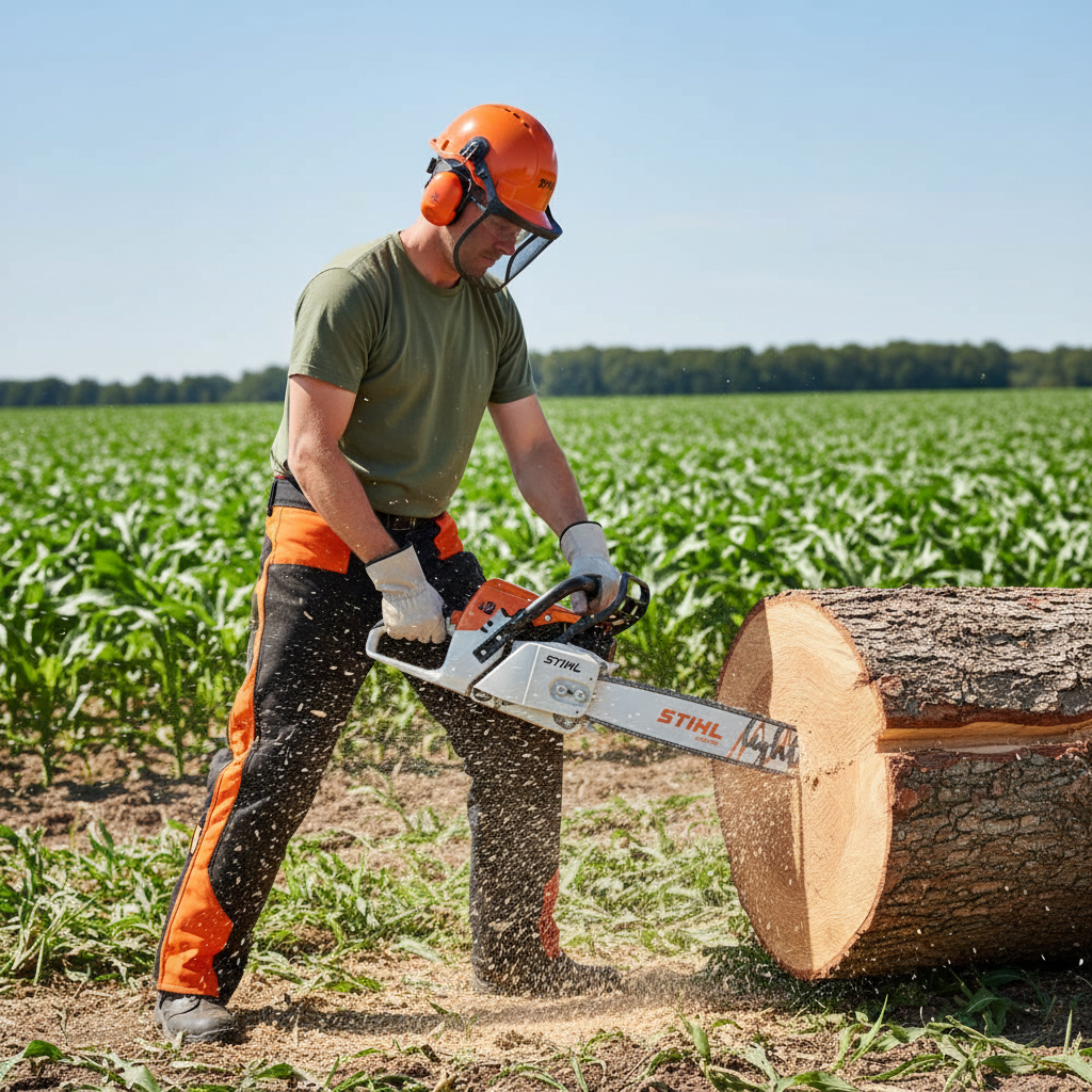 Motosierra Stihl MS 651 en contexto agrícola
